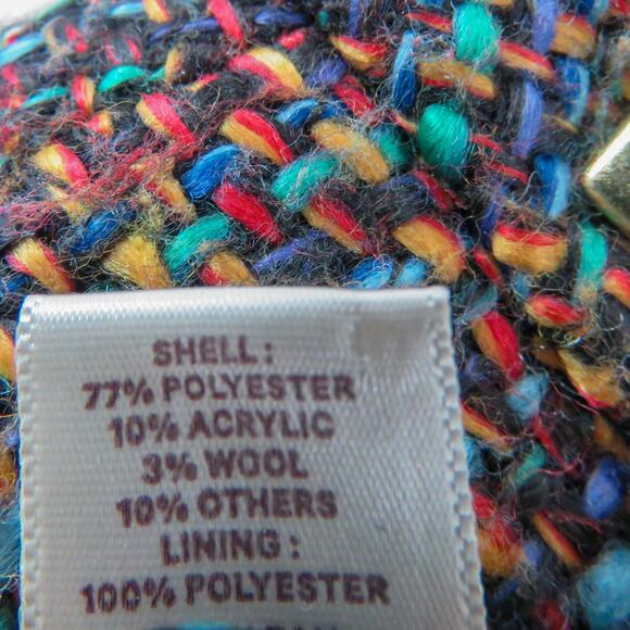 Ann Taylor LOFT Black Multicolor Rainbow Tweed Mini Skirt Size 4 Petite - Picture 7 of 9